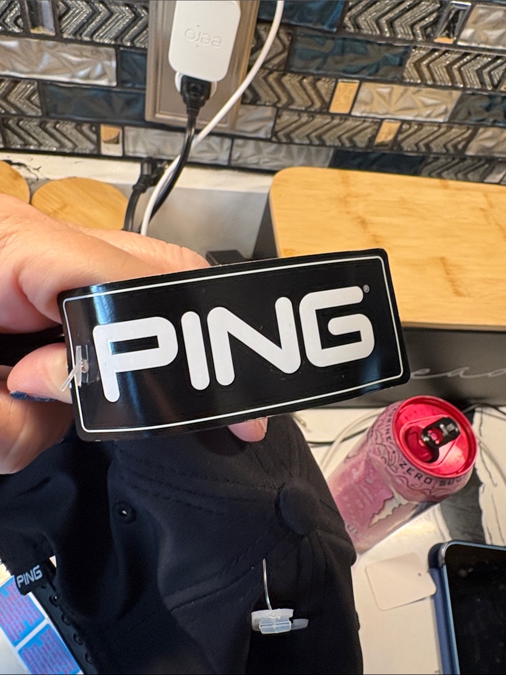Ping Black Hat with White Circular Logo Patch - Picture 4 of 7